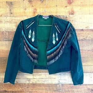 1980’s Wanted By Beads Beautiful Bolero Style Fringe Jacket